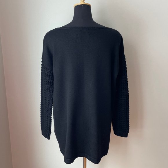 Alice + Olivia Black Wool Boatneck Sweater - Picture 3 of 14